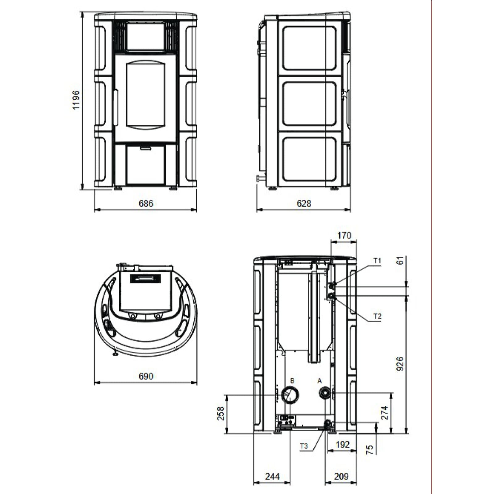 Pelletofen wasserführend La Nordica Extraflame Iside Idro 5.0 16 - 19 kW