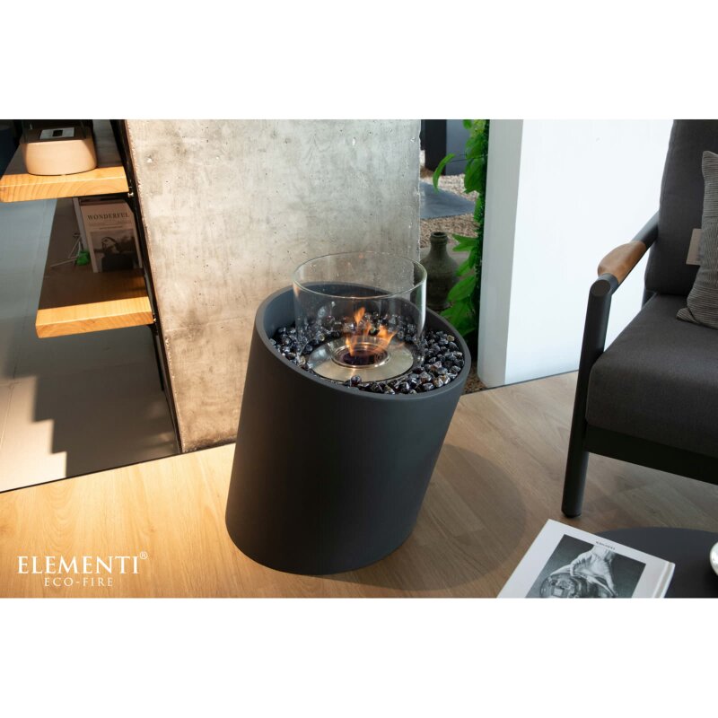 Bio Ethanol Feuerstelle Elementi Torre M, Schieferschwarz