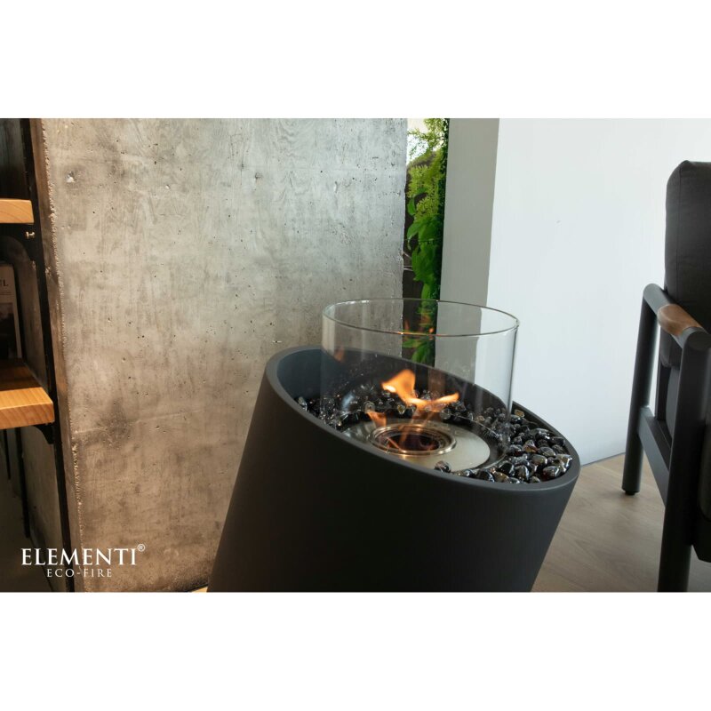 Bio Ethanol Feuerstelle Elementi Torre M, Schieferschwarz