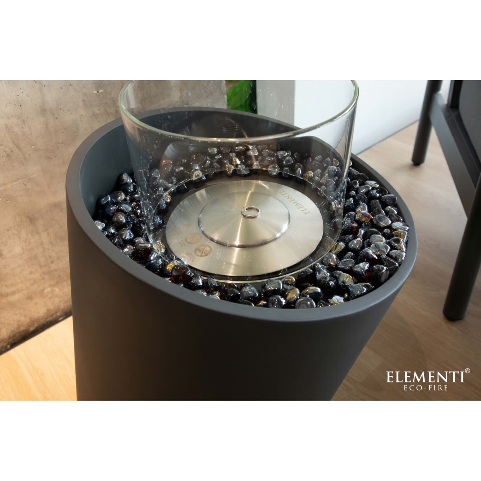 Bio Ethanol Feuerstelle Elementi Torre M, Schieferschwarz