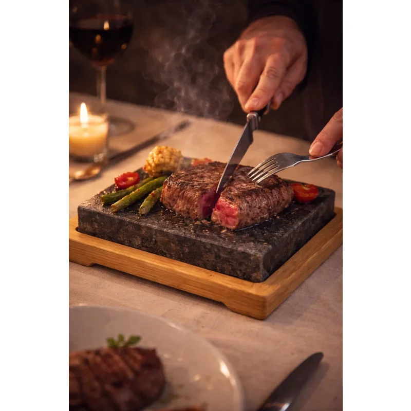Slateex Grillstein aus Speckstein 20 x 13 x 3cm