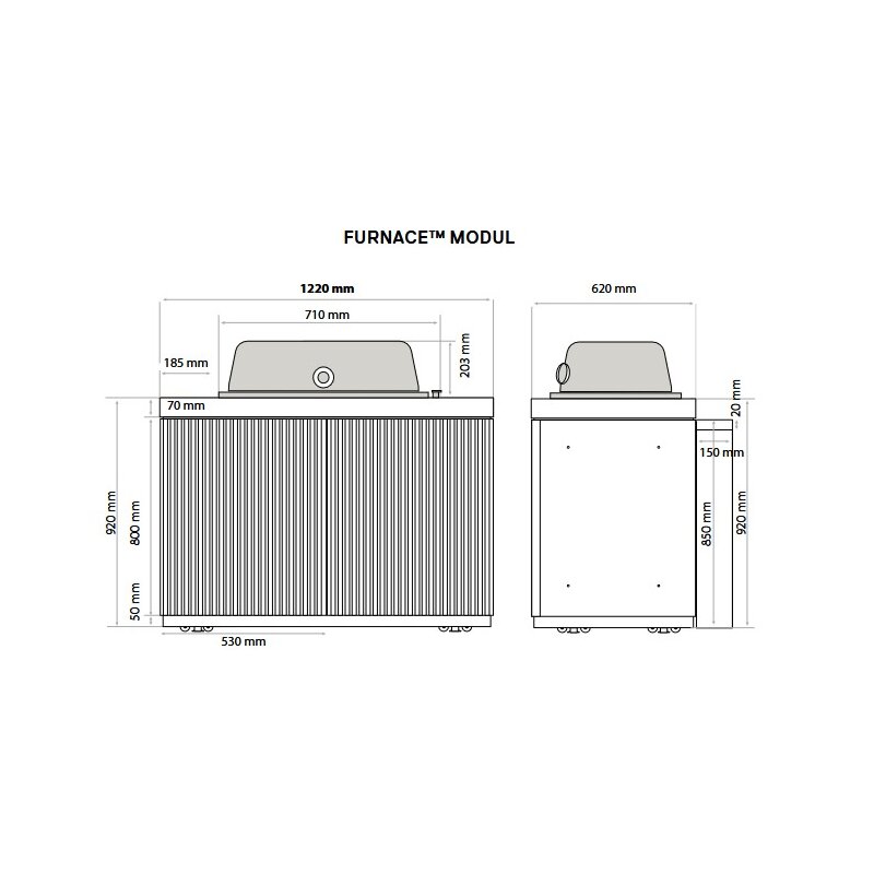 Everdure Seabreeze BBQ Modul für Built-in Grill Furnace, Schwarz