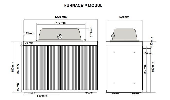 Everdure Seabreeze BBQ Modul für Built-in Grill Furnace, Schwarz