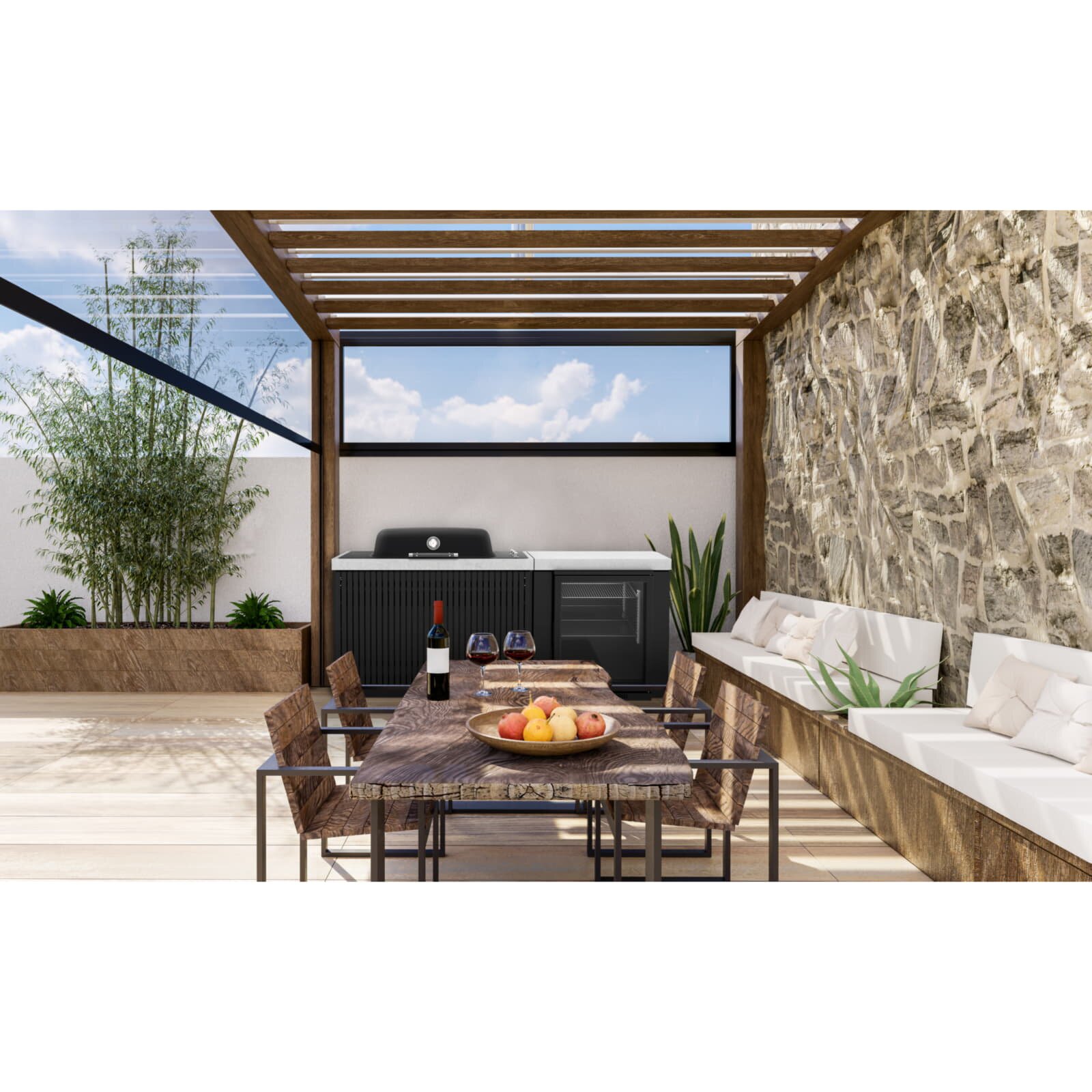 Everdure Seabreeze BBQ Modul für Built-in Grill Furnace, Schwarz