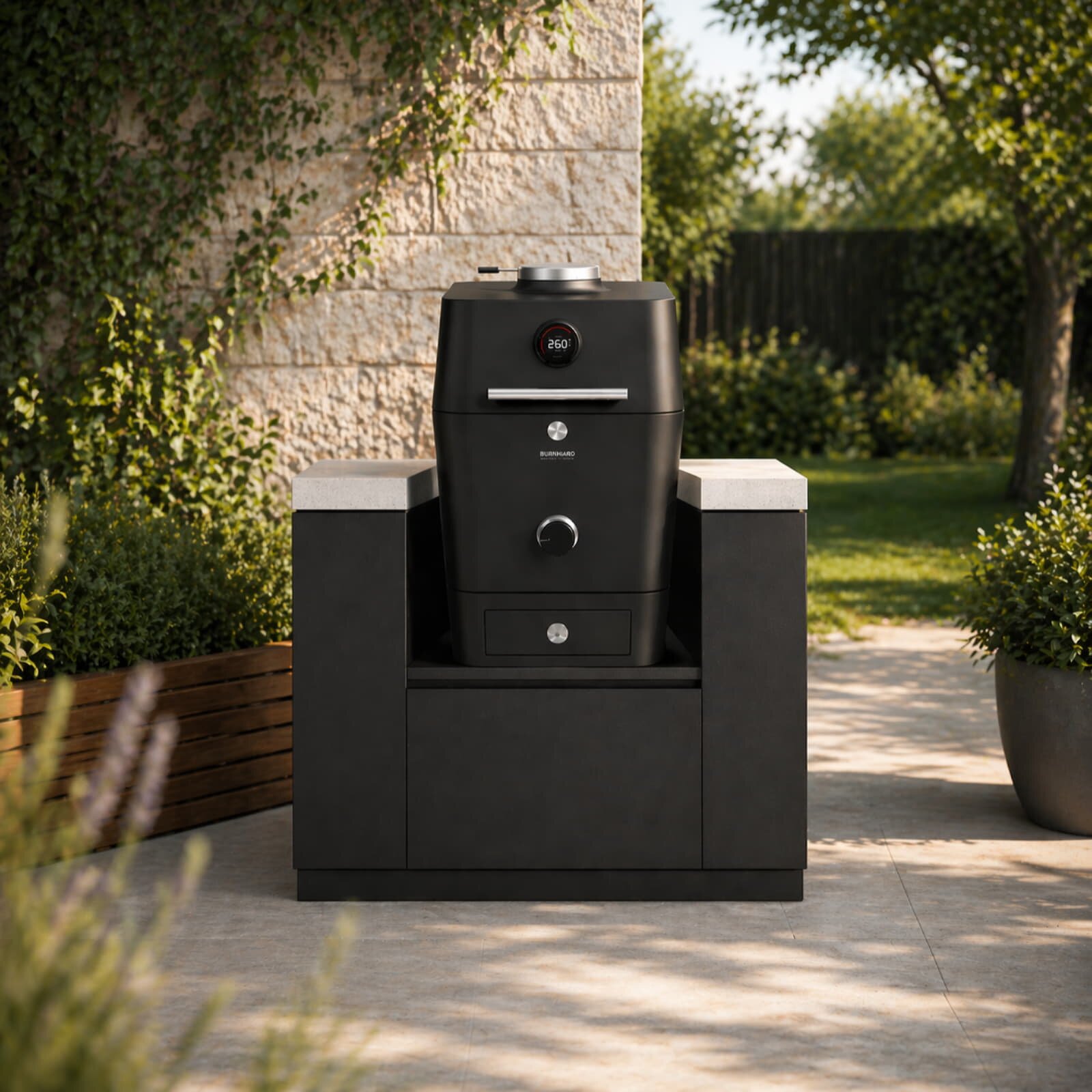 Everdure Seabreeze BBQ Modul für 4K und K1 Kamado, Schwarz