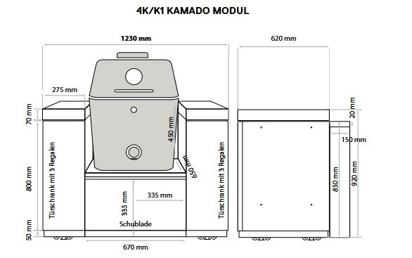 Everdure Seabreeze BBQ Modul für 4K und K1 Kamado, Schwarz