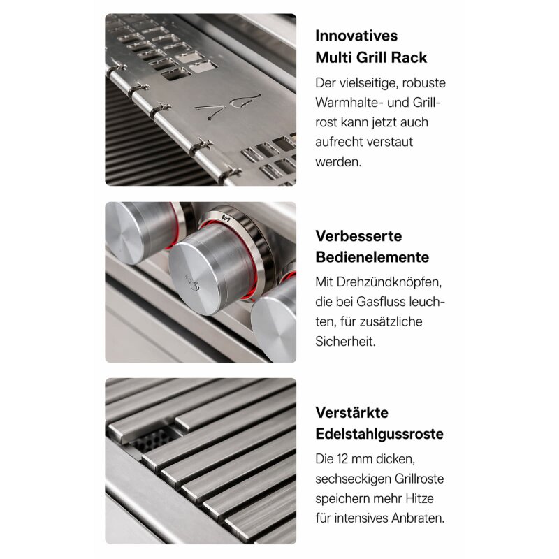 Everdure Einbau- Gasgrill Blaze 32" 4B Premium LTE Pro, Silber