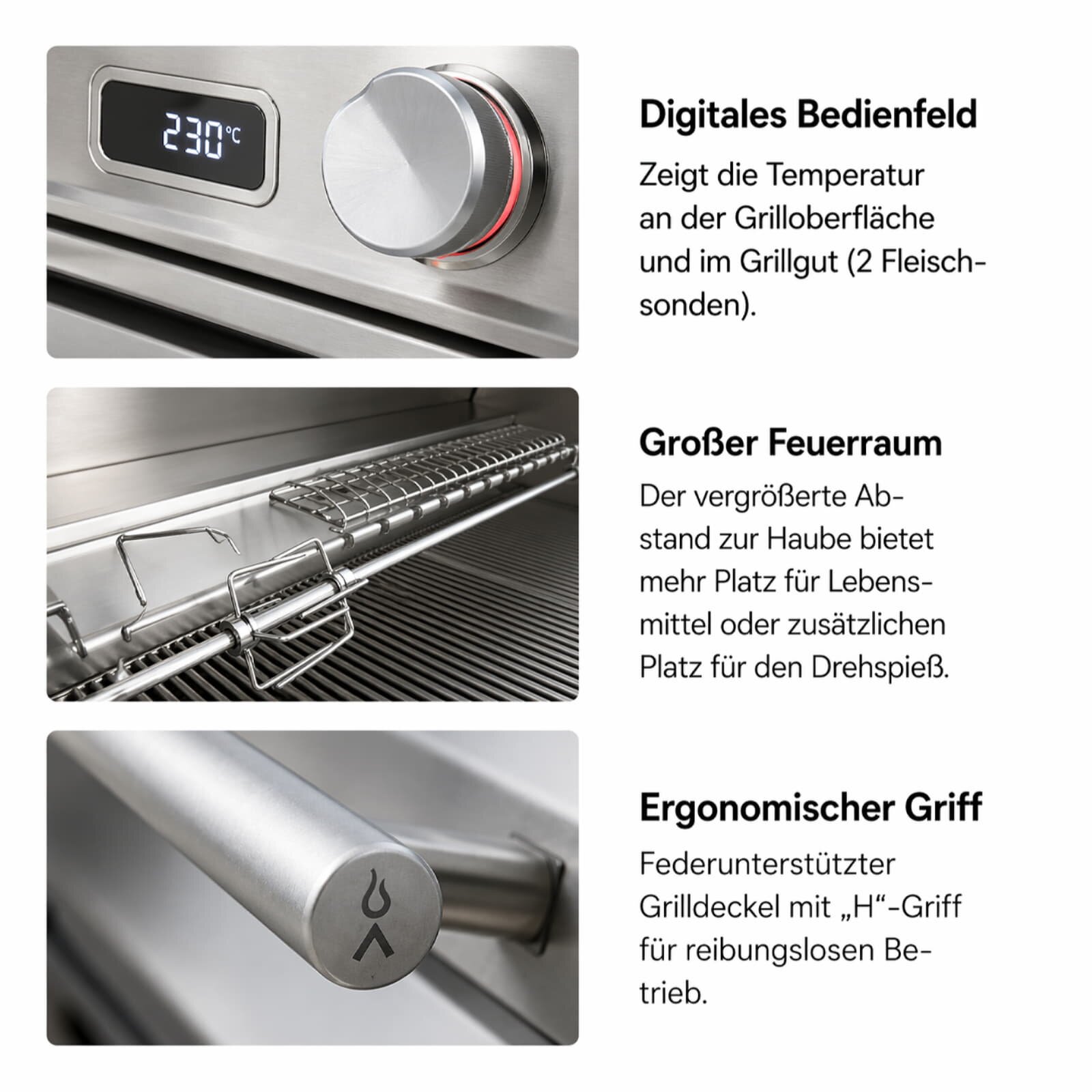 Everdure Einbau- Gasgrill Blaze 32" 4B Premium LTE Pro, Silber