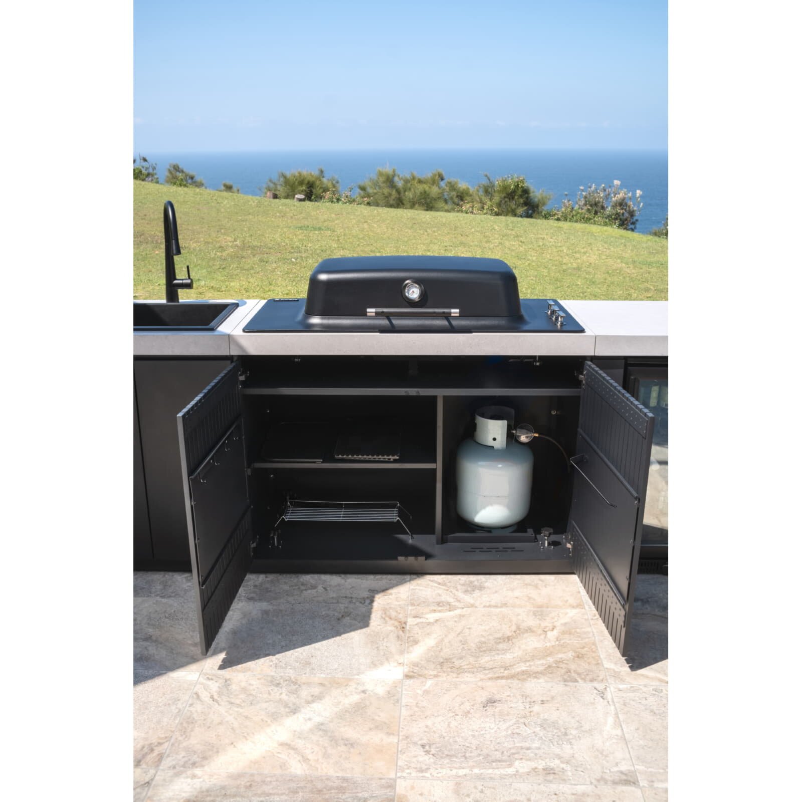 Everdure Einbau- Gasgrill Furnace inkl. Haube, Schwarz