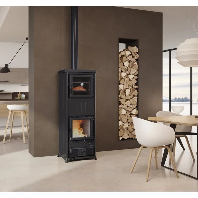 Kaminofen La Nordica Prestige Line - Nova Forno 16 Steel - 11,8 kW - Anthrazit Schwarz