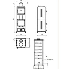 Kaminofen La Nordica Prestige Line - Nova Forno 16 Steel - 11,8 kW - Anthrazit Schwarz