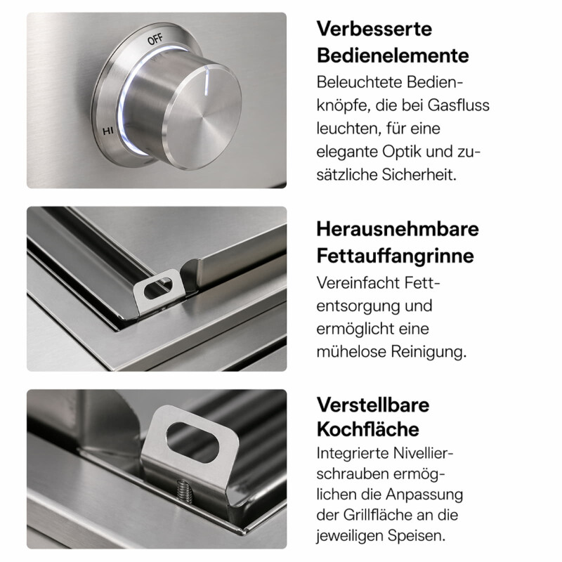 Everdure Einbau- Gasgrill Blaze LTE+ 30" Gas Griddle (Plancha), Silber