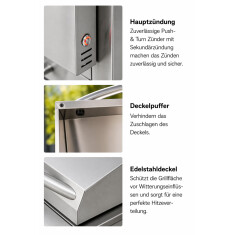 Everdure Einbau- Gasgrill Blaze LTE+ 30" Gas Griddle (Plancha), Silber