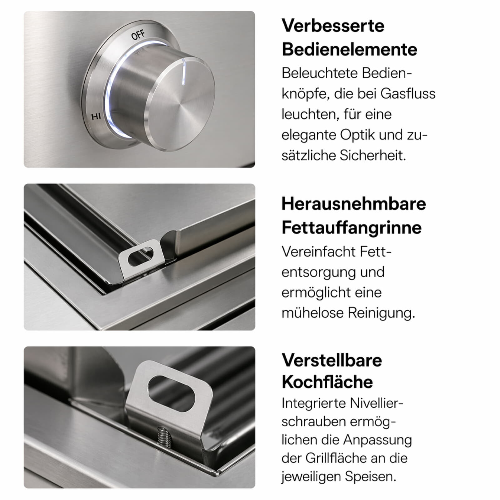 Everdure Einbau- Gasgrill Blaze LTE+ 30" Gas Griddle (Plancha), Silber