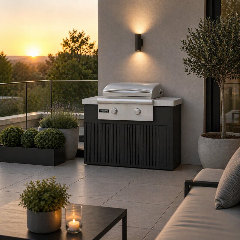 Everdure Seabreeze BBQ Modul für Built-in Grill LTE+ Gas Griddle, Schwarz