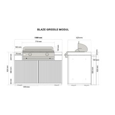 Everdure Seabreeze BBQ Modul f&uuml;r Built-in Grill LTE+ Gas Griddle, Schwarz