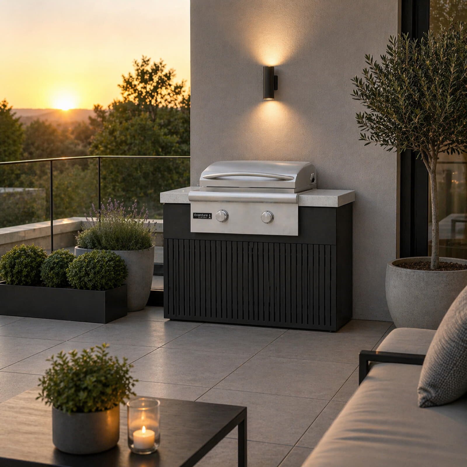 Everdure Seabreeze BBQ Modul für Built-in Grill LTE+ Gas Griddle, Schwarz