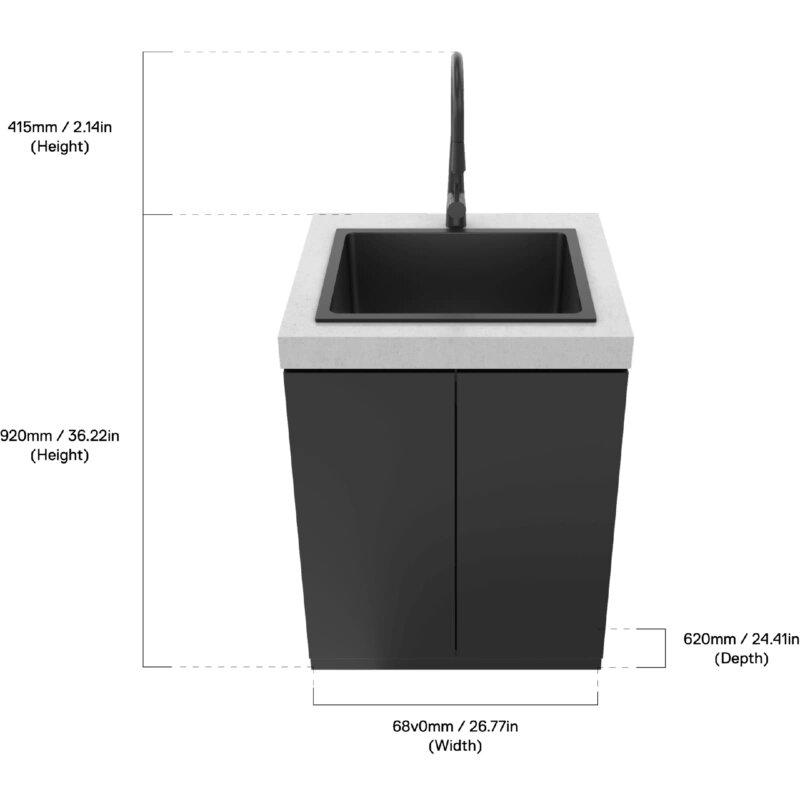 Everdure Seabreeze Outdoorküche Spülbecken- Modul inkl. Wasserhahn, Schwarz