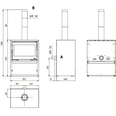 Kaminofen La Nordica Prestige Line - Dante 16 con Portalegna (Holzfach) - 12,4 kW