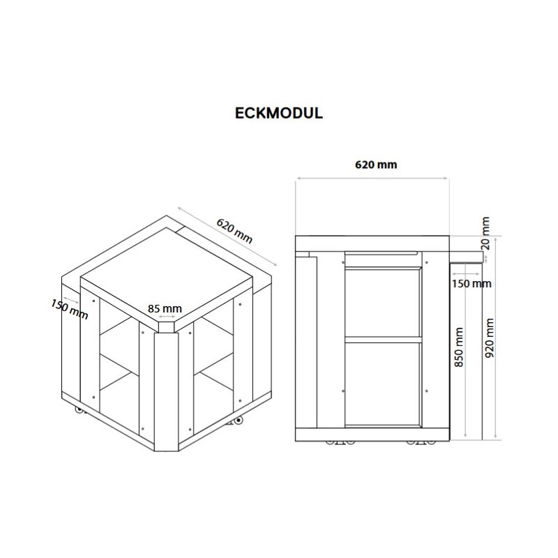 Everdure Seabreeze Outdoorküche Eck- Modul, Schwarz