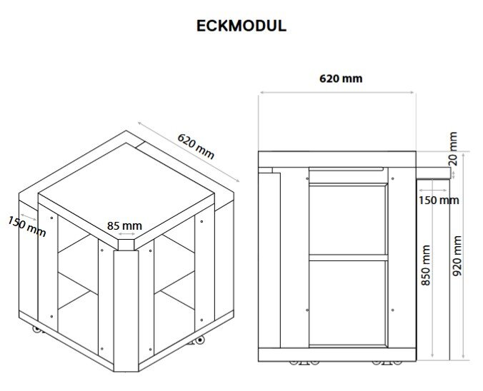 Everdure Seabreeze Outdoorküche Eck- Modul, Schwarz