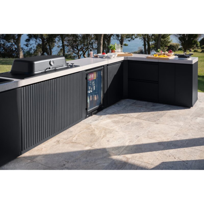 Everdure Seabreeze Outdoorküche Schrank- Modul mit Doppelschubladen, Schwarz