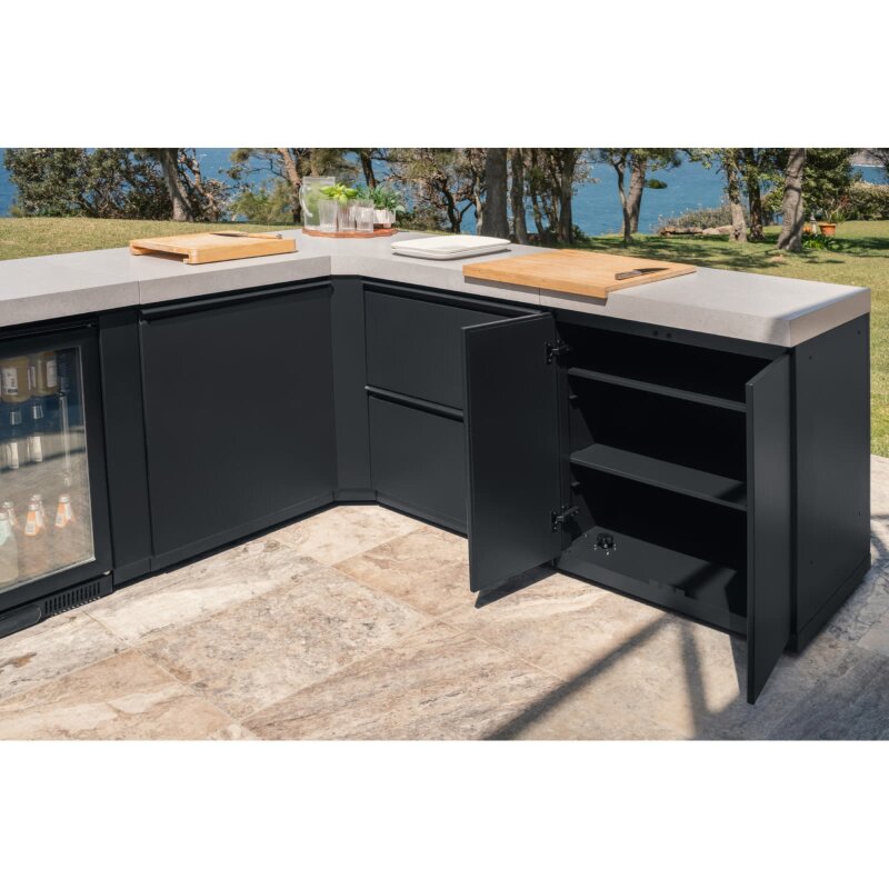 Everdure Seabreeze Outdoorküche Schrank- Modul mit Doppeltüren, Schwarz