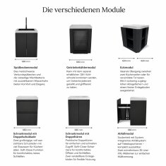 Everdure Seabreeze Outdoork&uuml;che Schrank- Modul mit Doppelt&uuml;ren, Schwarz