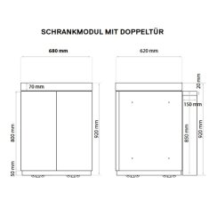 Everdure Seabreeze Outdoork&uuml;che Schrank- Modul mit Doppelt&uuml;ren, Schwarz