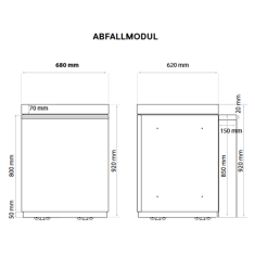 Everdure Seabreeze Outdoork&uuml;che Abfall- Modul, Schwarz