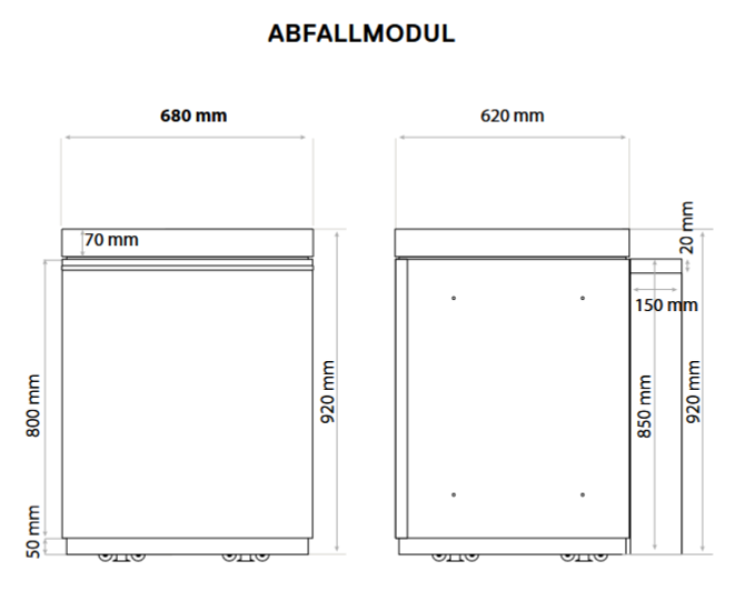 Everdure Seabreeze Outdoorküche Abfall- Modul, Schwarz