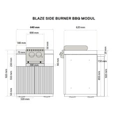 Everdure Seabreeze BBQ Modul f&uuml;r Blaze LTE+ Side Burner, Schwarz