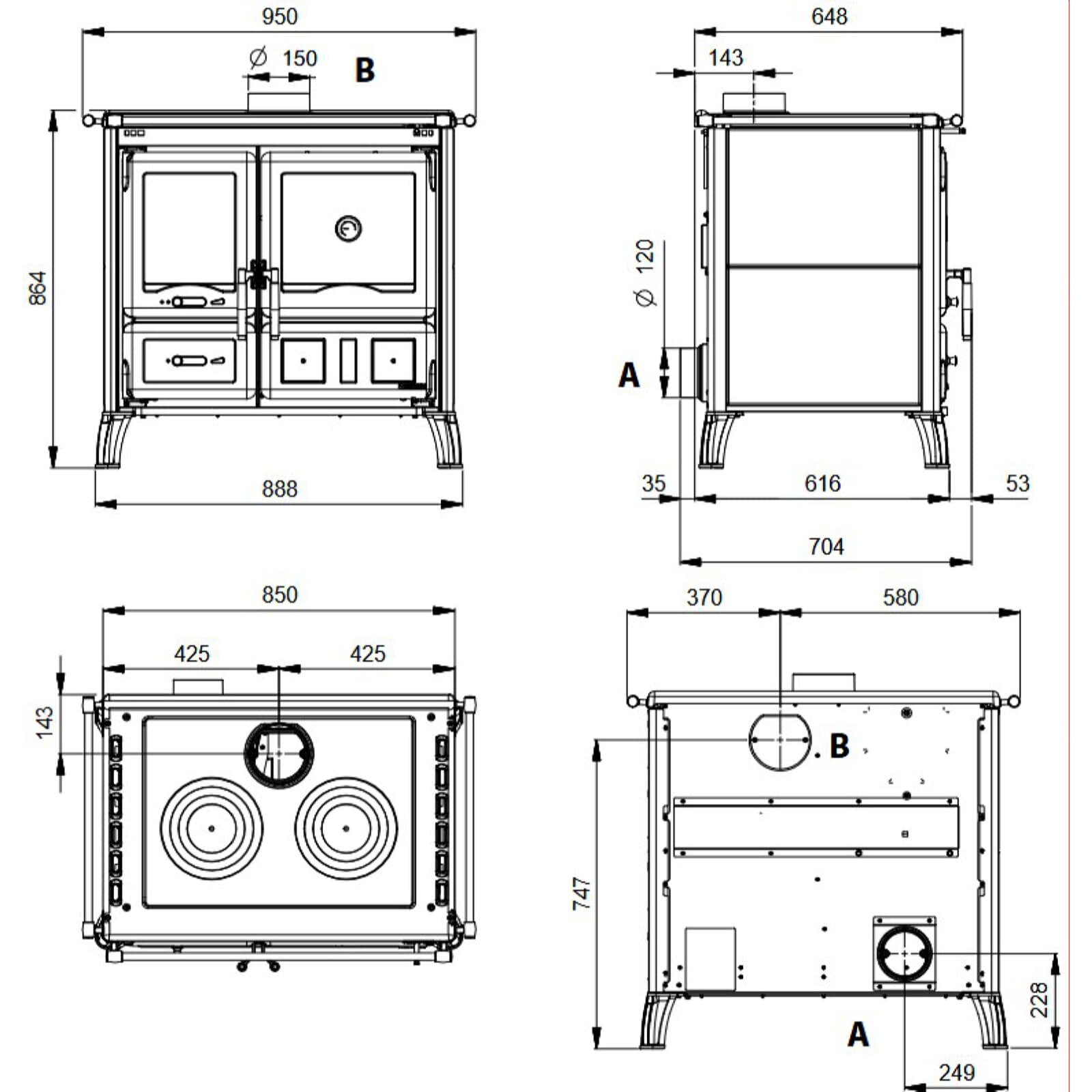 Küchenherd La Nordica Prestige Line - Gardenia 16 Petra - 9,5 kW - Naturstein