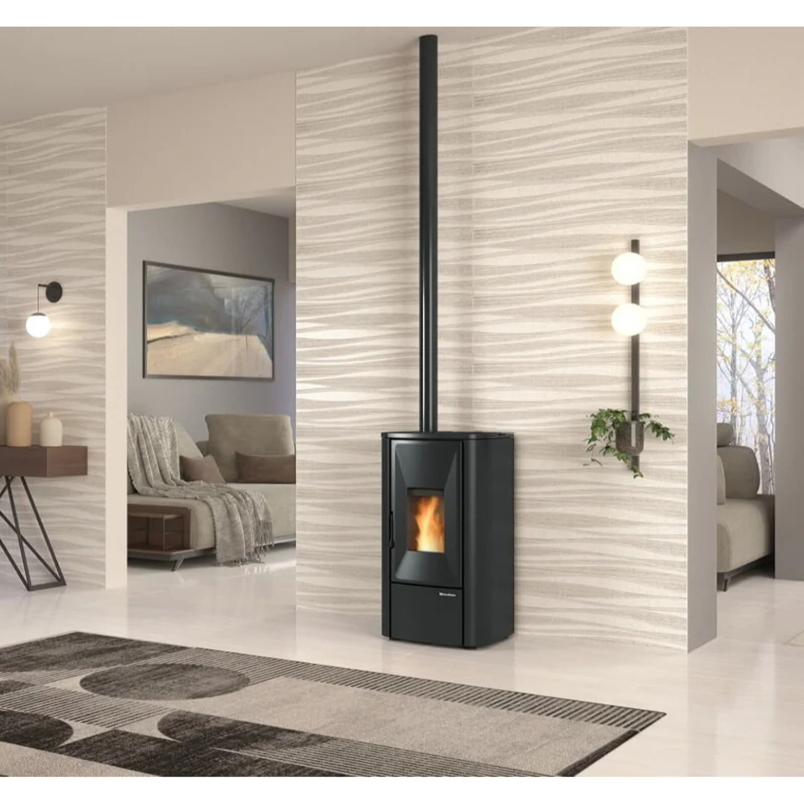 Pelletofen La Nordica Extraflame Prestige Line - Lina Top - 7 kW - Schwarz