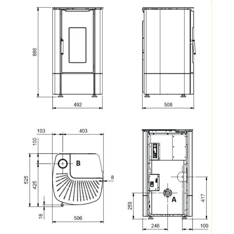Pelletofen La Nordica Extraflame Prestige Line - Angy Top - 7 kW