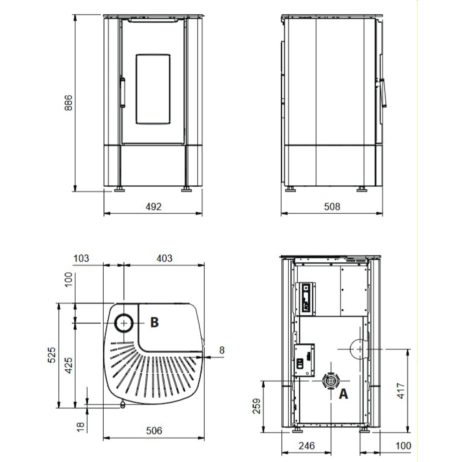 Pelletofen La Nordica Extraflame Prestige Line - Angy Top - 7 kW