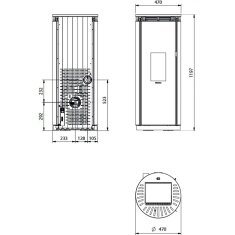 Pelletofen La Nordica Extraflame Prestige Line - Pamela Crystal BLSC - 8 kW - Schwarz