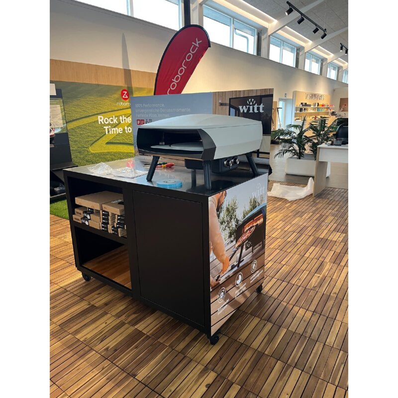 Witt Pizzatisch/ Pizza Trolley mit Edelstahlarbeitsplatte, Hauptmodul