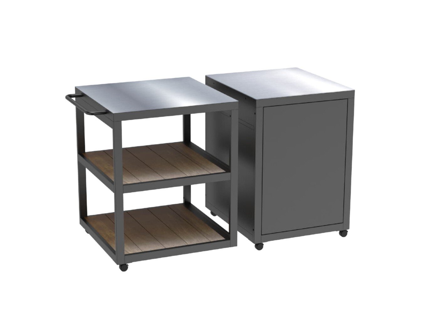 Witt Pizzatisch/ Pizza Trolley mit Edelstahlarbeitsplatte, Nebenmodul