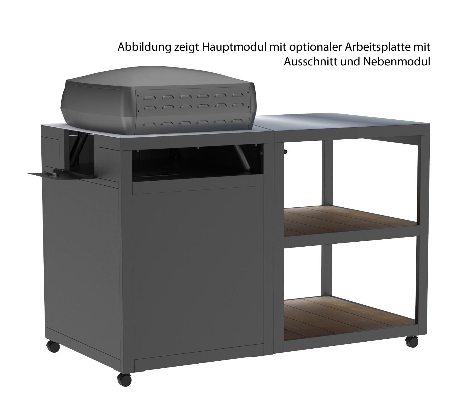 Witt Pizzatisch/ Pizza Trolley mit Edelstahlarbeitsplatte, Nebenmodul