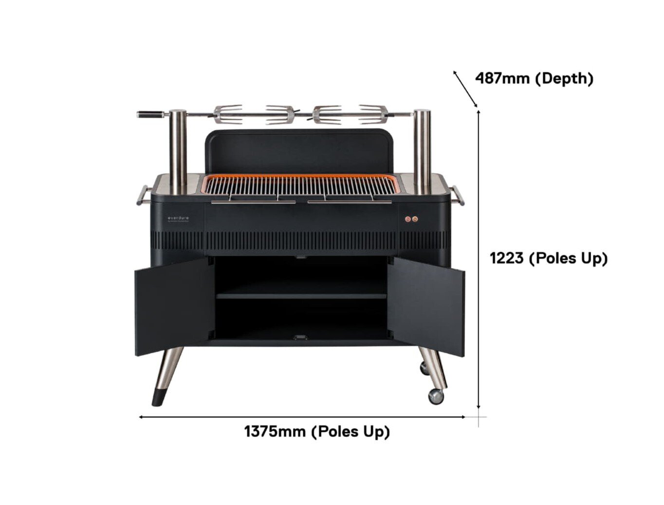 Holzkohlegrill Everdure HUB mit elektrischem Anzünder