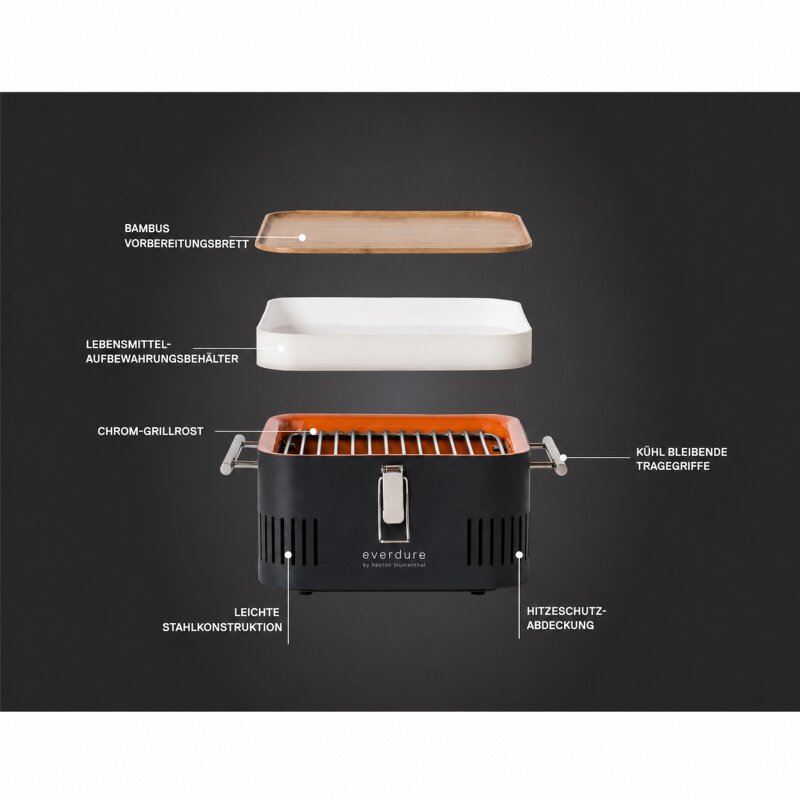 tragbarer Holzkohlegrill Everdure ehd Cube