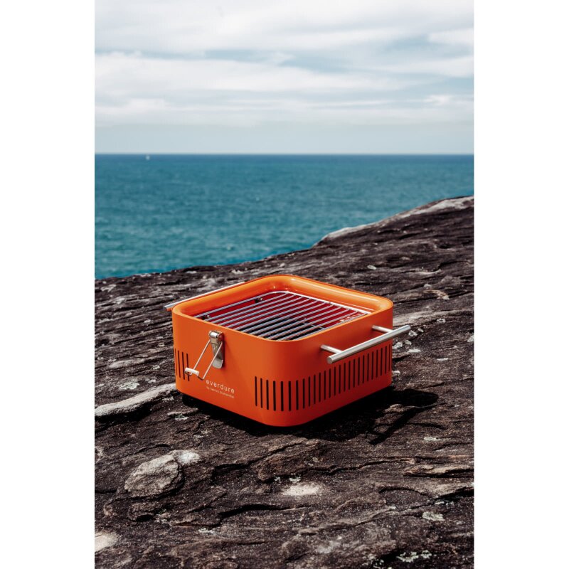 tragbarer Holzkohlegrill Everdure ehd Cube - Orange