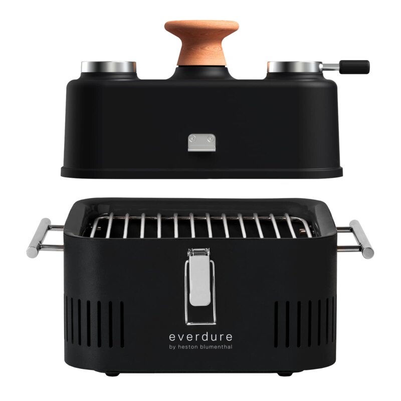 tragbarer Holzkohlegrill Everdure ehd Cube 360, all black