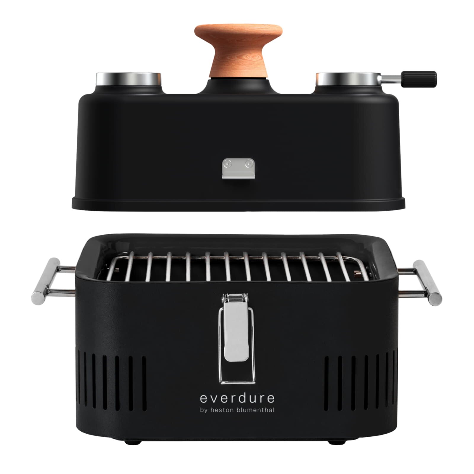 tragbarer Holzkohlegrill Everdure ehd Cube 360, all black
