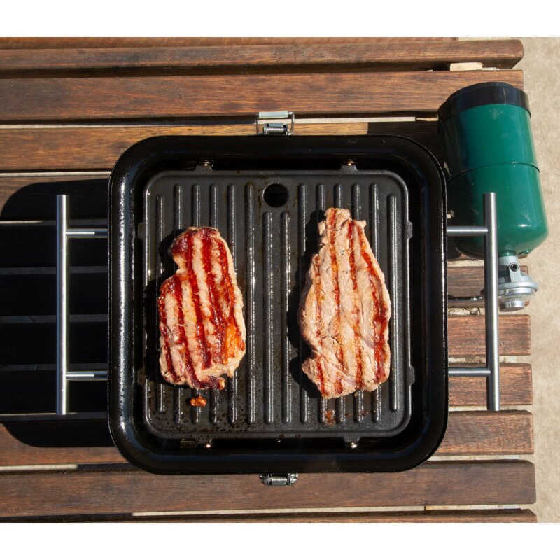 tragbarer Gasgrill Everdure ehd Cube ProFlame 360 mit Garhaube + Gusplatte, all Black