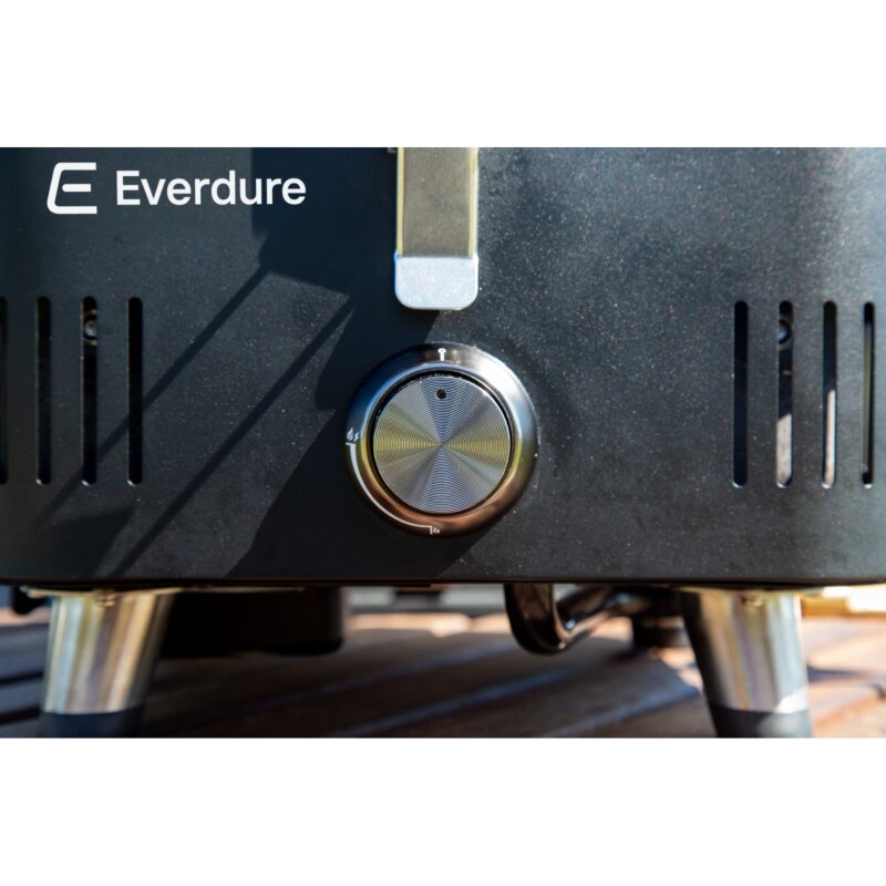 tragbarer Gasgrill Everdure ehd Cube ProFlame 360 mit Garhaube + Gusplatte, all Black