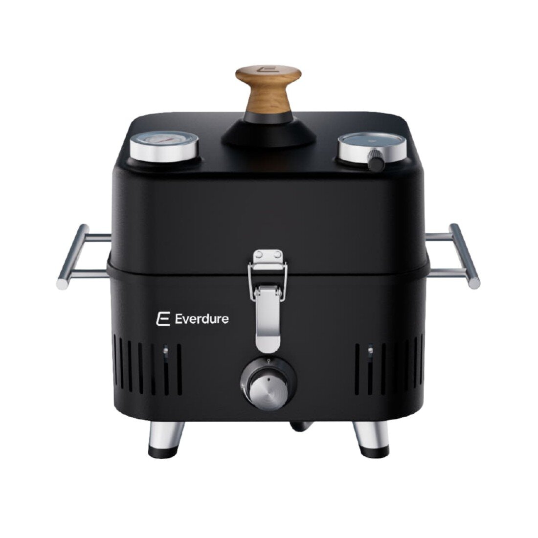 tragbarer Gasgrill Everdure ehd Cube ProFlame 360 mit Garhaube + Gusplatte, all Black