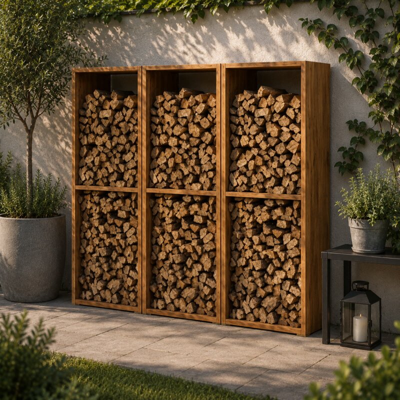Kaminholzlager Vulx by Hwam Multiflex, Breite 60 cm, Tiefe 40 cm, Cortenstahl