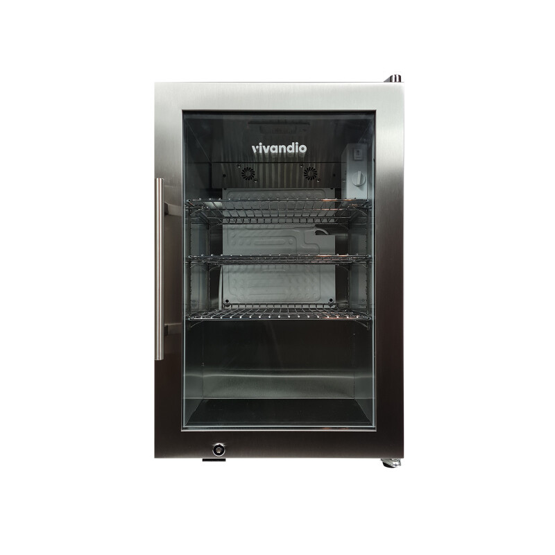 Grill Beistellwagen mit Kühlschrank - vivandio quub Special CoolBuddy, Silber